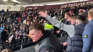Newcastle and West Ham fans fighting after full time 1-1