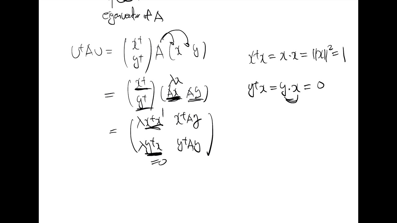 유니터리 대각화와 정규 행렬(Unitary Diagonalization And Normal Matrices) - YouTube