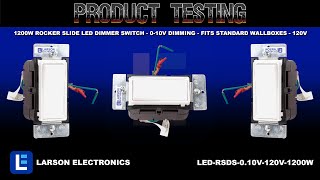 1200W Rocker Slide LED Dimmer Switch - 0-10V Dimming - Fits Standard Wallboxes - 120V