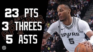 Stephon Castle 23 pts 3 threes 5 asts vs Jazz 24/25 season