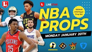 NBA Player Props 1/20 Underdog \u0026 PrizePicks | Best Bets Underdog \u0026 PrizePicks Monday January 20th