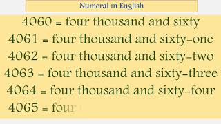 English Numbers 4000 – 4100 in words | numbers name | spellings