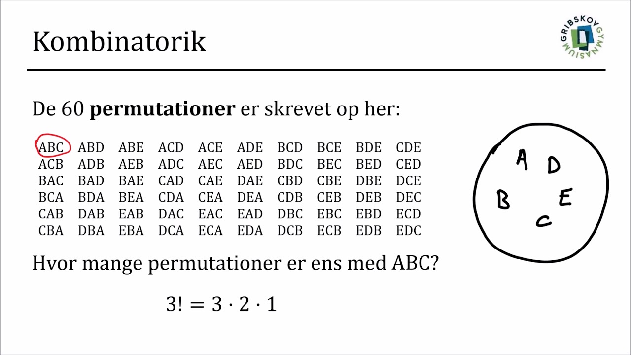 Kombinatorik 3 - Kombinationer - YouTube