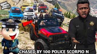 GTA 5: Shinchan All Police Scorpio Cars Chased Franklin's Family 😭💔At Hills 🤬PS Gamester