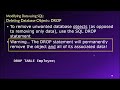 Topic 03, Part 09 - Deleting Database Objects and Constraints with the SQL DROP Statement