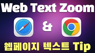 웹 페이지 텍스트 Zoom In \u0026 Out - 사파리 vs 크롬 브라우저 - 맥 컴퓨터 사용법