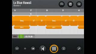 Blue Hawaii lap steel iPad AmpliTube Sessionband Ukulele screen video record