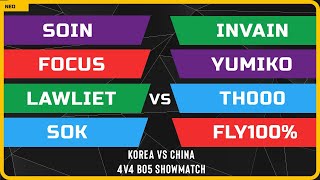 WC3 - 4v4 Showmatch - Korea vs China - LawLiet, Sok, FoCuS \u0026 Soin vs TH000, Fly100%, Yumiko \u0026 Invain