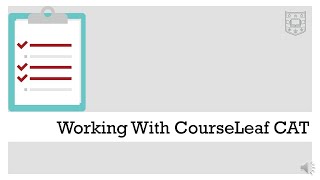 Working With CourseLeaf CAT