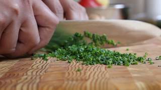 Ittetsu Sg2 210mm Damascus Gyuto vs Chives