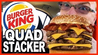 Burger King QUAD STACKER Combo Review and Drive Thru Test