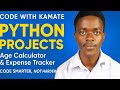 Python Projects for Beginners | Age Calculator & Expense Tracker | Learn Variables, Input & Math