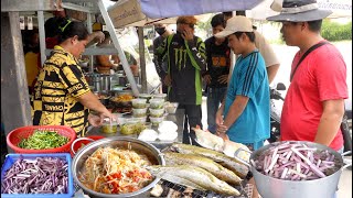 Without A Question! Daily Lunch for Cambodian People! Grilled Fish with Pickled Veggie, Fish Soup