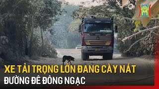 Xe tải trọng lớn đang cày nát đường đê Đông Ngạc | Tin tức