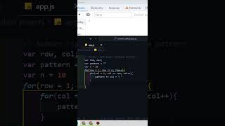 Number right angle triangle pattern in JavaScript
