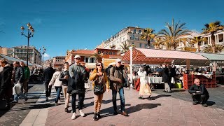 4K 60fps Nice walking tour, France, March 04 2024