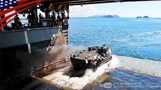 第31海兵遠征部隊のAAV7上陸：沖縄駐留米海兵隊の精鋭部隊