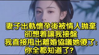 妻子出軌懷孕後被情人拋棄，卻想着讓我接盤，我直接甩出離婚協議她傻了你全都知道了？