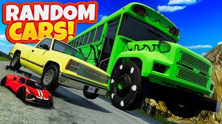 Random TINY vs GIANT Cars Crash Down a Mountain!