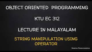String manipulation using operator