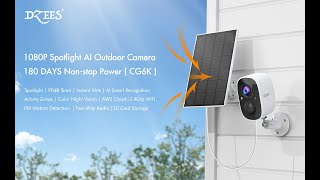 Safeguarding Your Space: Dzees G6K Wireless Security Camera with Solar Panel - 24/7 Protection】