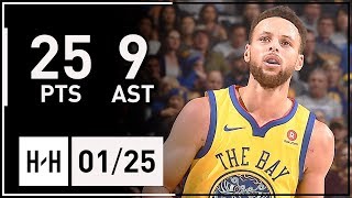 Stephen Curry Full Highlights Warriors vs Timberwolves (2018.01.25) - 25 Pts, 9 Ast, SICK!