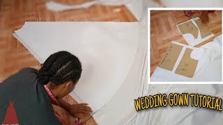 How I Cut My WEDDING GOWN | DIY wedding gown | @Stitchadress