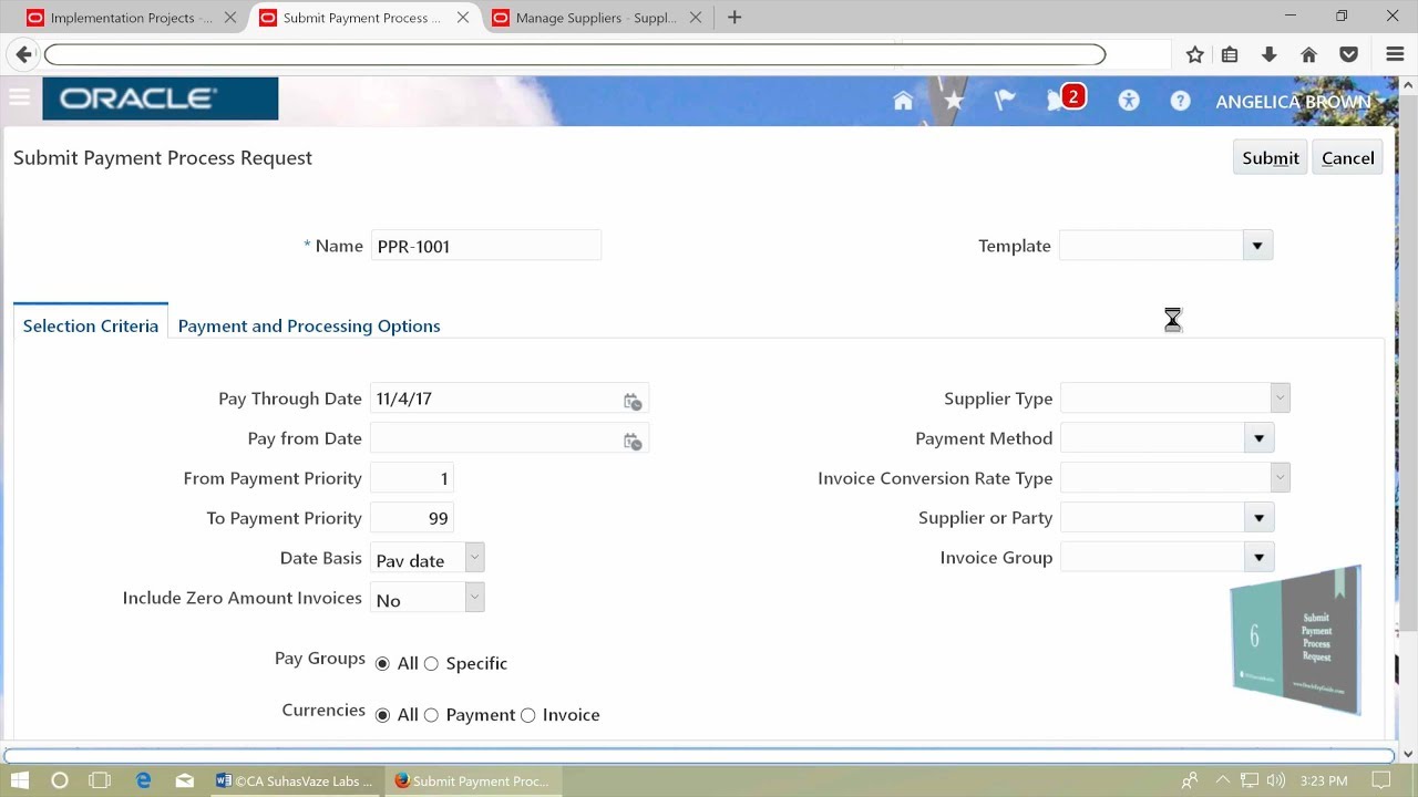 Payment Process Request Ap Oracle Financials Cloud Oracleerpguide