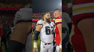 Jason and Travis Kelce Meet after Eagles WIN #shorts