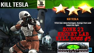 Campaign Zone 21 Secret Lab Kill Tesla Kill Boss #5 Sniper strike : special ops ( iOS \u0026 Android )