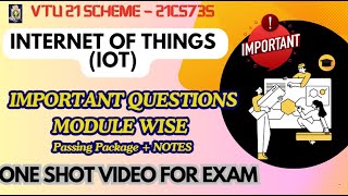 IOT(21CS735) Most Important Topics-Passing Package+ Notes  -ONE SHOT VIDEO FOR EXAM#21cs735