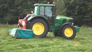 Landbouwhaspengouw- maaien met de John Deere 6920+Kverneland