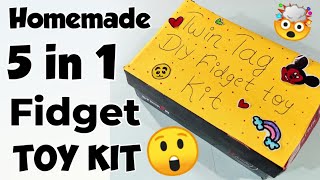 Homemade Fidget Toy Kit 🤯😲5 in 1 Fidget Toy Kit🎀Pop-it Fidget Toy without Straightner🤩Diy Fidget Toy