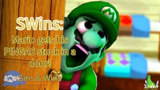 SWins: Mario gets his Pingas stuck in a Door!