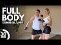 30 Min FULL BODY DUMBBELL HIIT WORKOUT - No Repeat - Home Workout