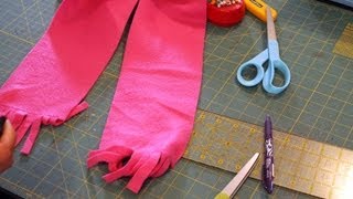 How to Make a Fleece Fringe Scarf - Jellyfish applique for Kids