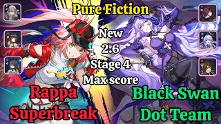 E0S0 Rappa Superbreak & E0S0 Black  Swan Dot Team New Pure Fiction stage 4 F2p clear / HSR