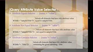 jQuery 9 - Selectors - Attribute value selector