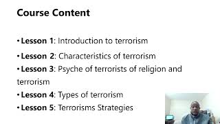 1 Introduction to Terrorism and Threat Assessment Course Overview