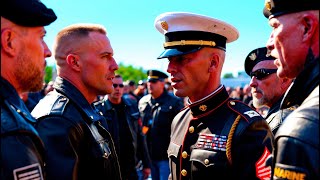 Injured Marine Holds Salute for 3 Hours—Bikers Arrive and What Happens Next Will Move You to Tears!