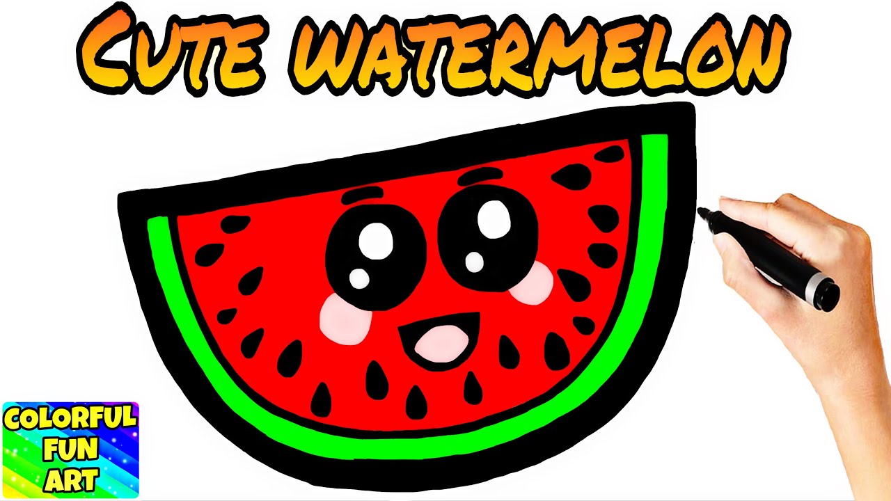 Watermelon Drawing Easy Cute At Laura Timbery Blog