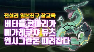 [포켓몬스터 USUM] 버터플 한마리가 메가레쿠쟈 뮤츠 원시그란돈 때려잡다