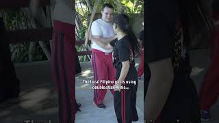 Foreigner trains in Arnis with Local Filipino Girl  #martialarts #arnis