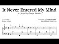 It Never Entered My Mind| George Shearing