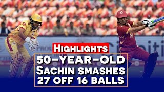 Watch: 50-year-old Sachin Tendulkar smashes 27 off 16 balls | One World One Family Cup