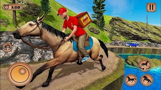 Mounted Horse Riding Pizza Guy: Food Delivery - Android Gameplay