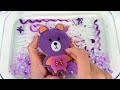 Purple SLIME  Mixing Makeup, Glitter and Beads into Clear Slime. ASMR Slime
