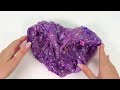 Purple SLIME  Mixing Makeup, Glitter and Beads into Clear Slime. ASMR Slime