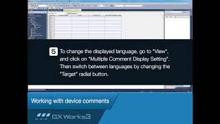 MELSOFT GX Works3 Tutorial No 5   Working with device comments   Mitsubishi Electric