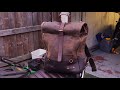 luxury leather motorcycle luggage. the hybrid saddlebag backpack from trip machine co.